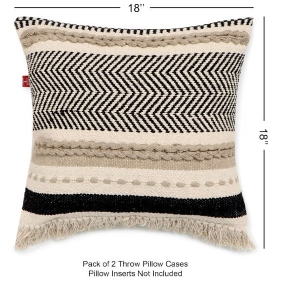 REDEARTH · Handmade Boho Throw Pillow Covers - Bohemian Chic Farmhouse Style - A - Picture 3 of 5